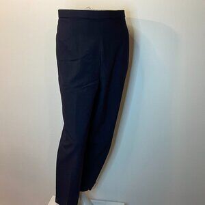 TALBOTS Women's Navy Blue Side Zip Pleated Pants - Size 12P - NWT $88